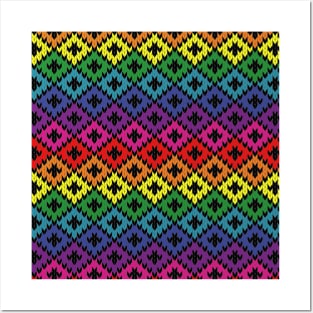 Rainbow Knitting Pattern Design Posters and Art